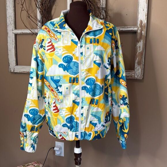 Disney Cruise line Mickey Minnie Mouse jacket windbreaker womens size medium whi - Picture 1 of 9